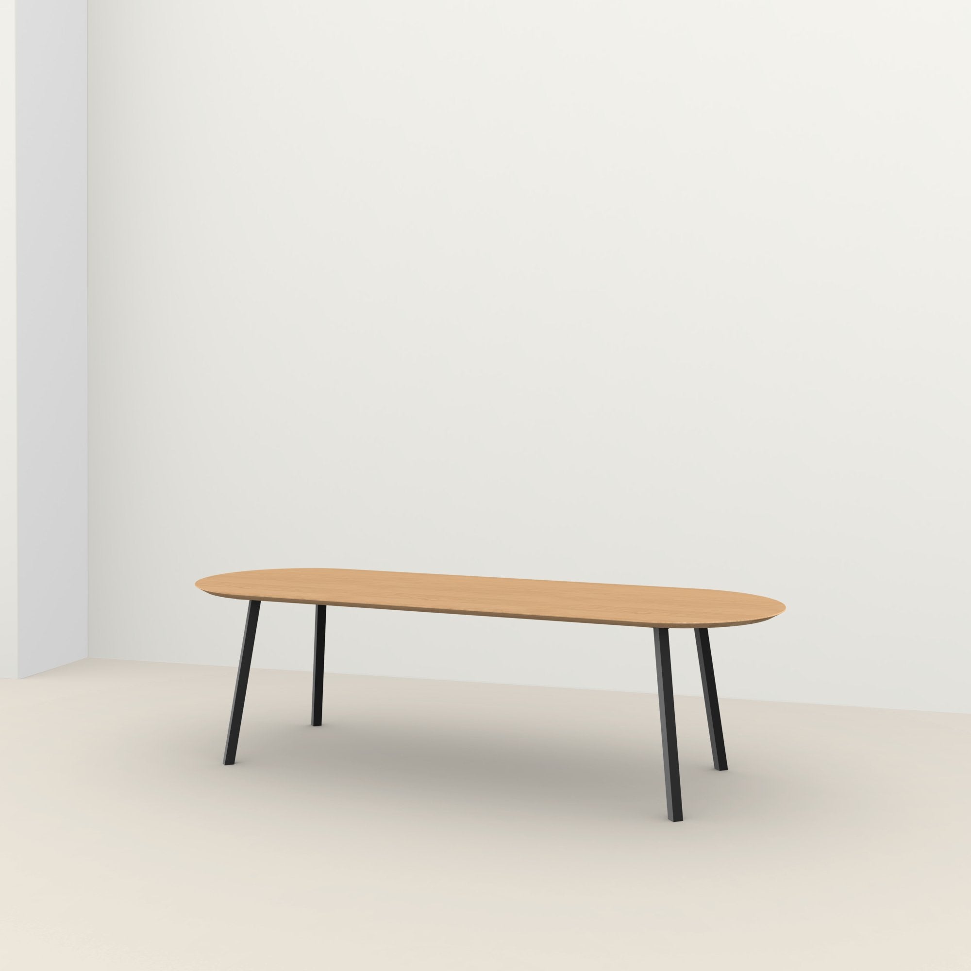 Studio Henk New Classic tafel platovaal verjongd - zwart onderstel - alle formaten - Oosterlinck