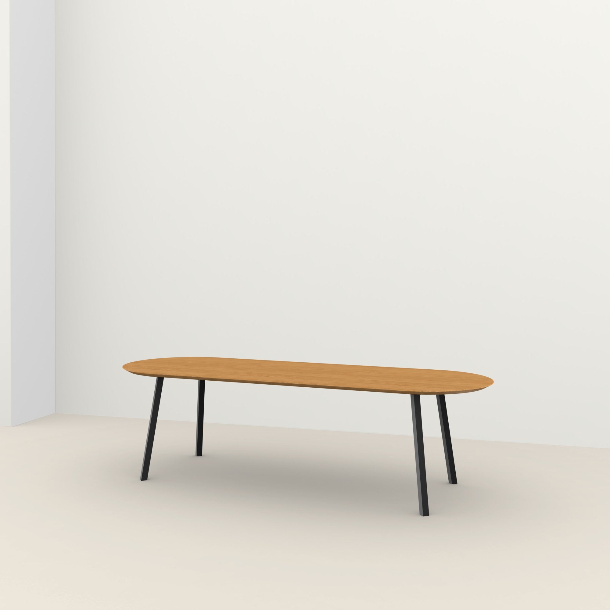 Studio Henk New Classic tafel platovaal verjongd - zwart onderstel - alle formaten - Oosterlinck