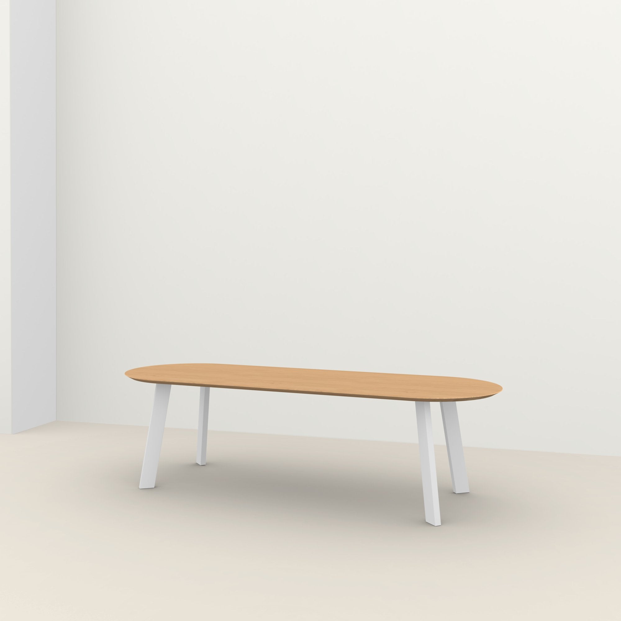 Studio Henk New Co tafel platovaal verjongd - wit onderstel - alle formaten - Oosterlinck