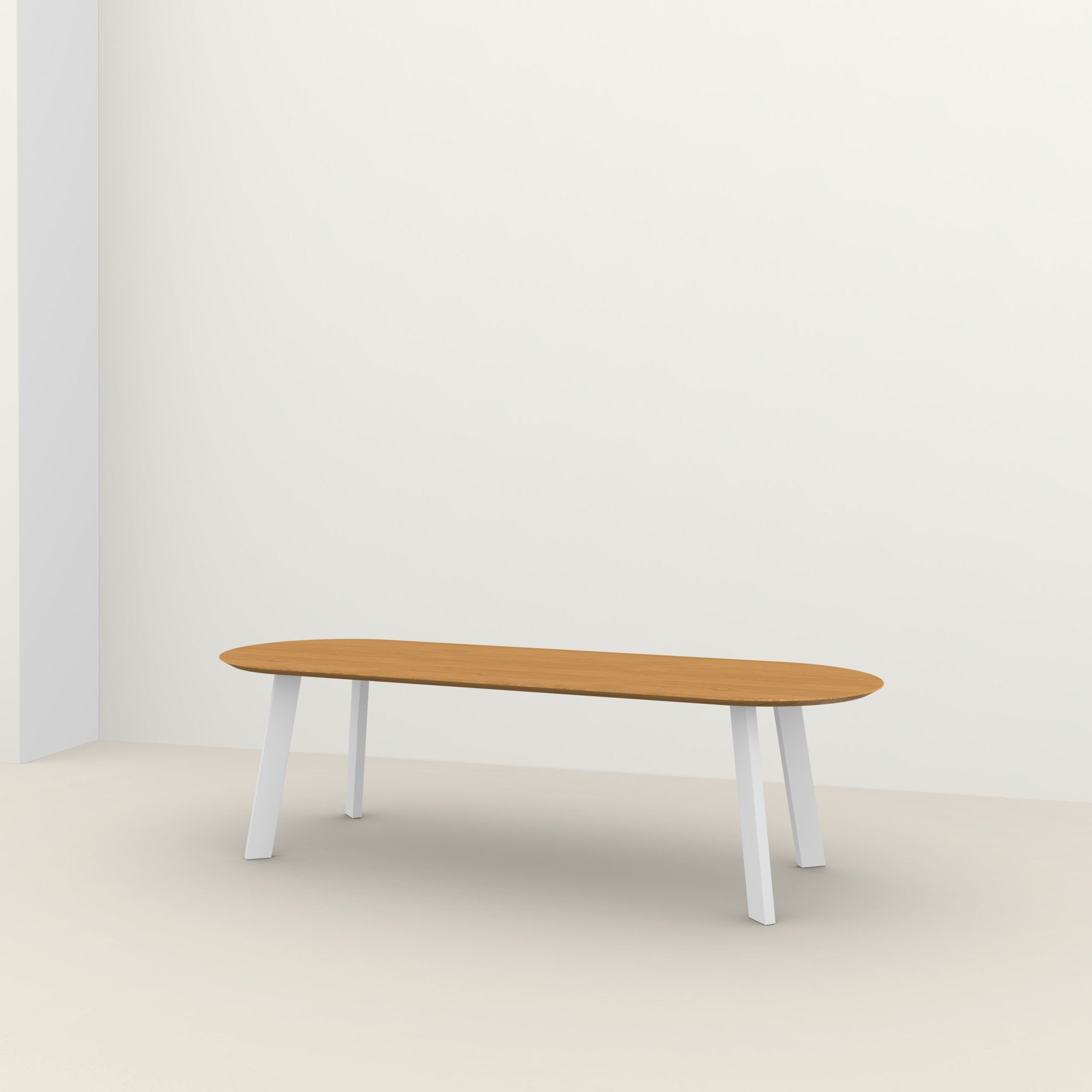 Studio Henk New Co tafel platovaal verjongd - wit onderstel - alle formaten - Oosterlinck
