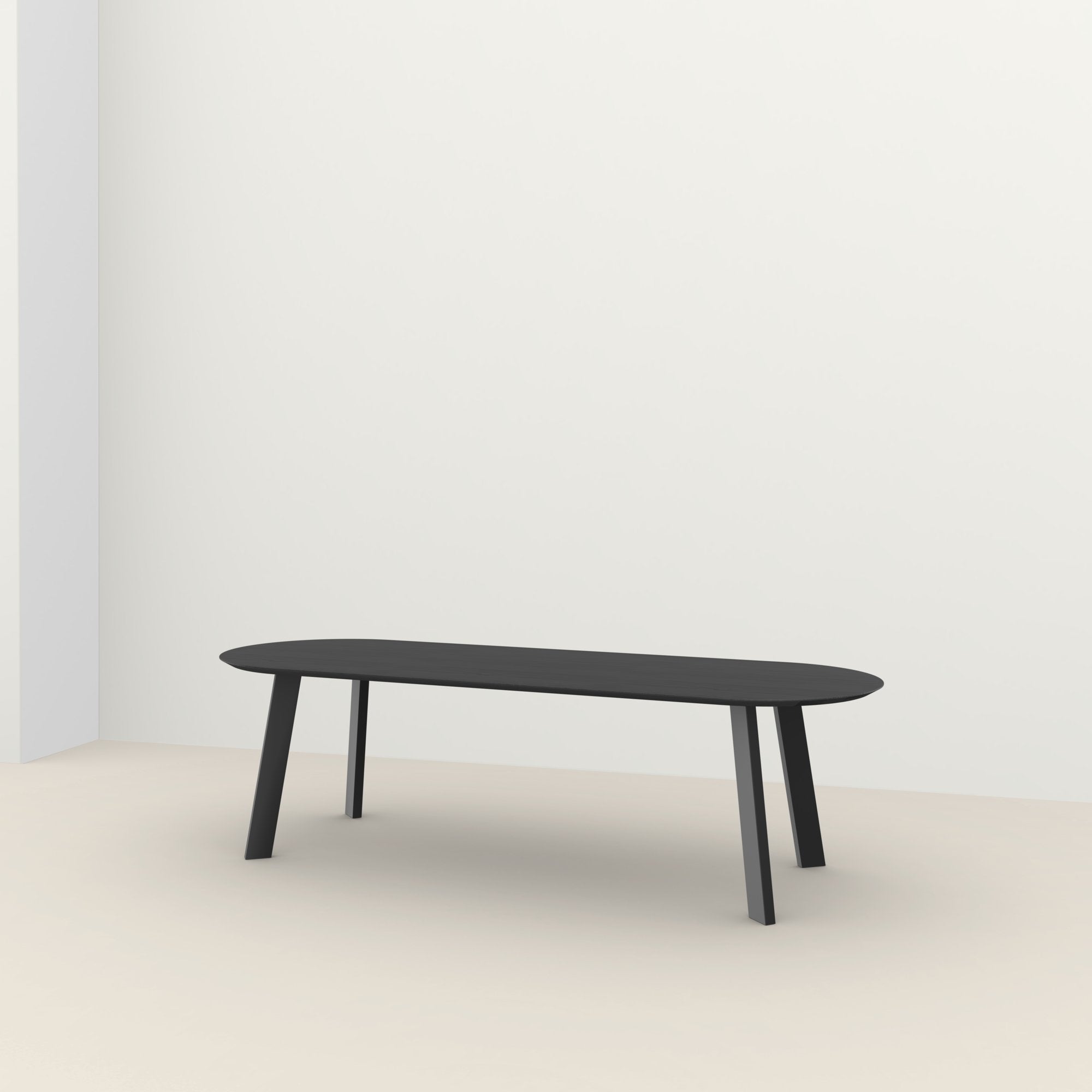 Studio Henk New Co tafel platovaal verjongd - zwart onderstel - alle formaten - Oosterlinck