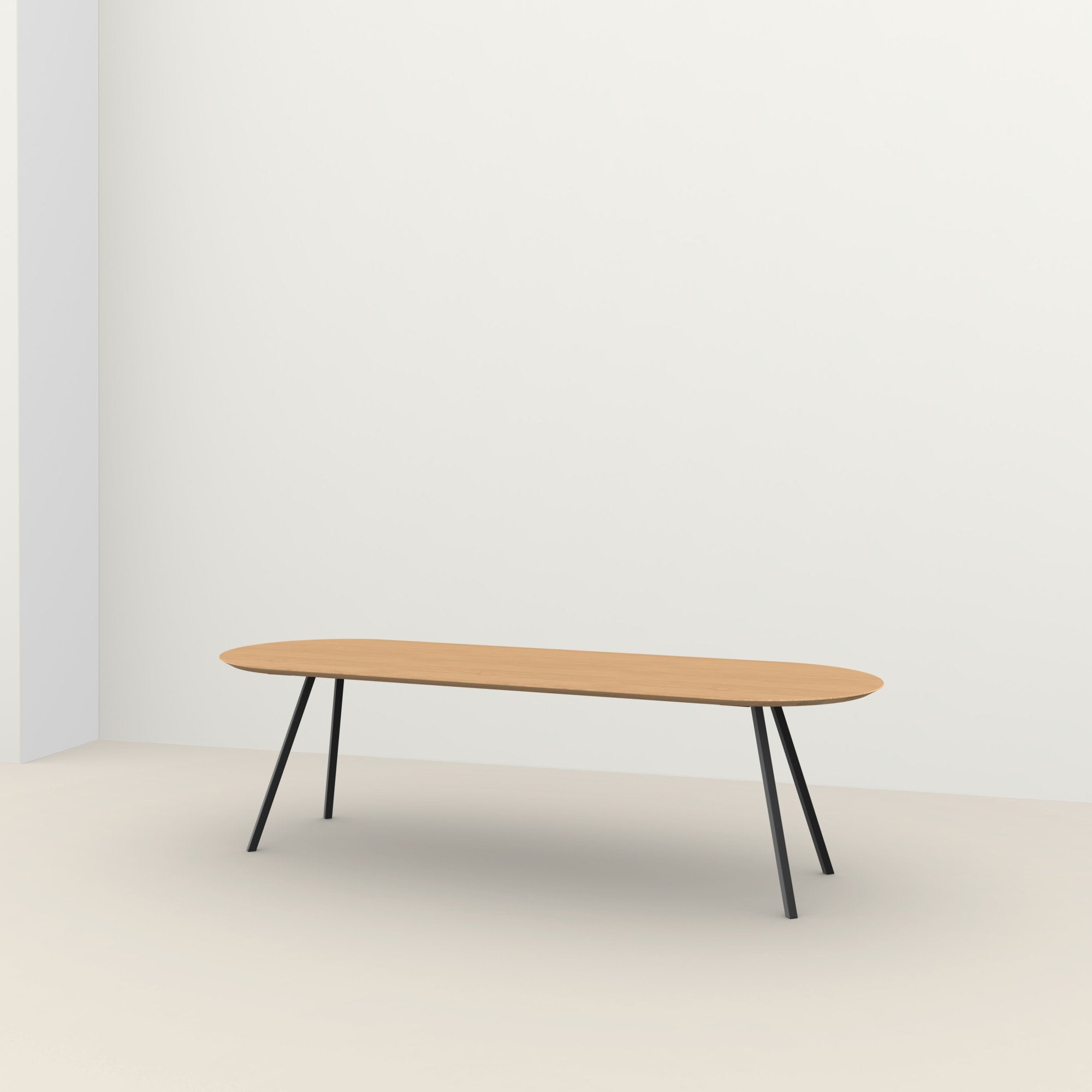 Studio Henk Slim Co tafel platovaal verjongd - zwart onderstel - alle formaten - Oosterlinck
