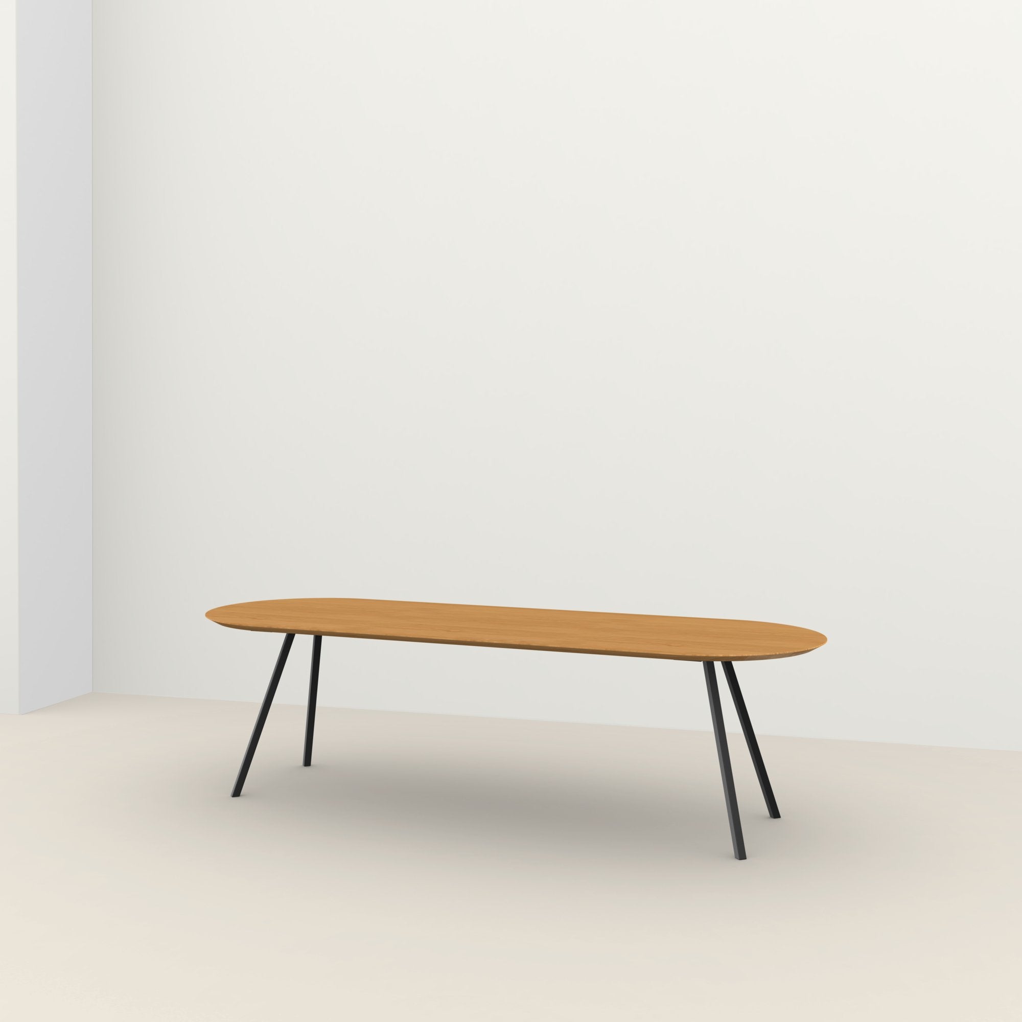 Studio Henk Slim Co tafel platovaal verjongd - zwart onderstel - alle formaten - Oosterlinck