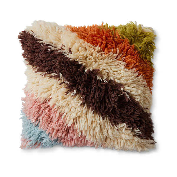 HK Living  Kussen Fluffy Striped - Oosterlinck