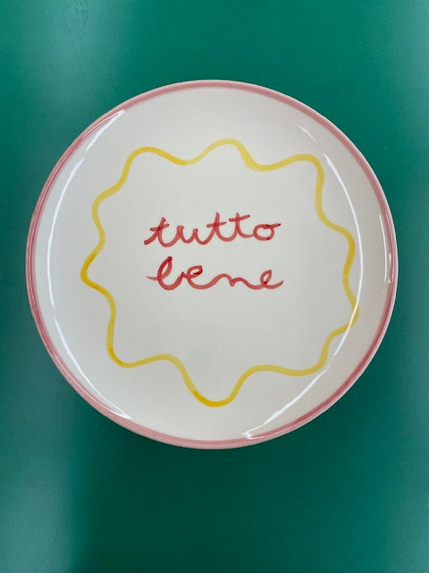 Val Pottery  Taartschotel op voet Tutto bene of Amore