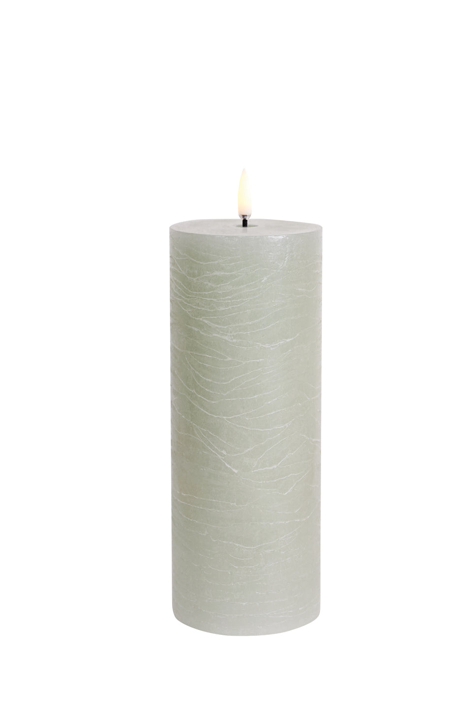 Uyuni - LED kaars pillar 20cm - dusty green - Oosterlinck