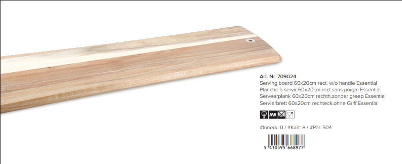 Wood & Food  Serveer-/snijplank acaciahout  -50% - Oosterlinck Home