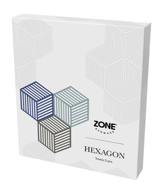 Zone Denmark   Hexagon kookpotonderzetters - set van 3 - varianten - Oosterlinck