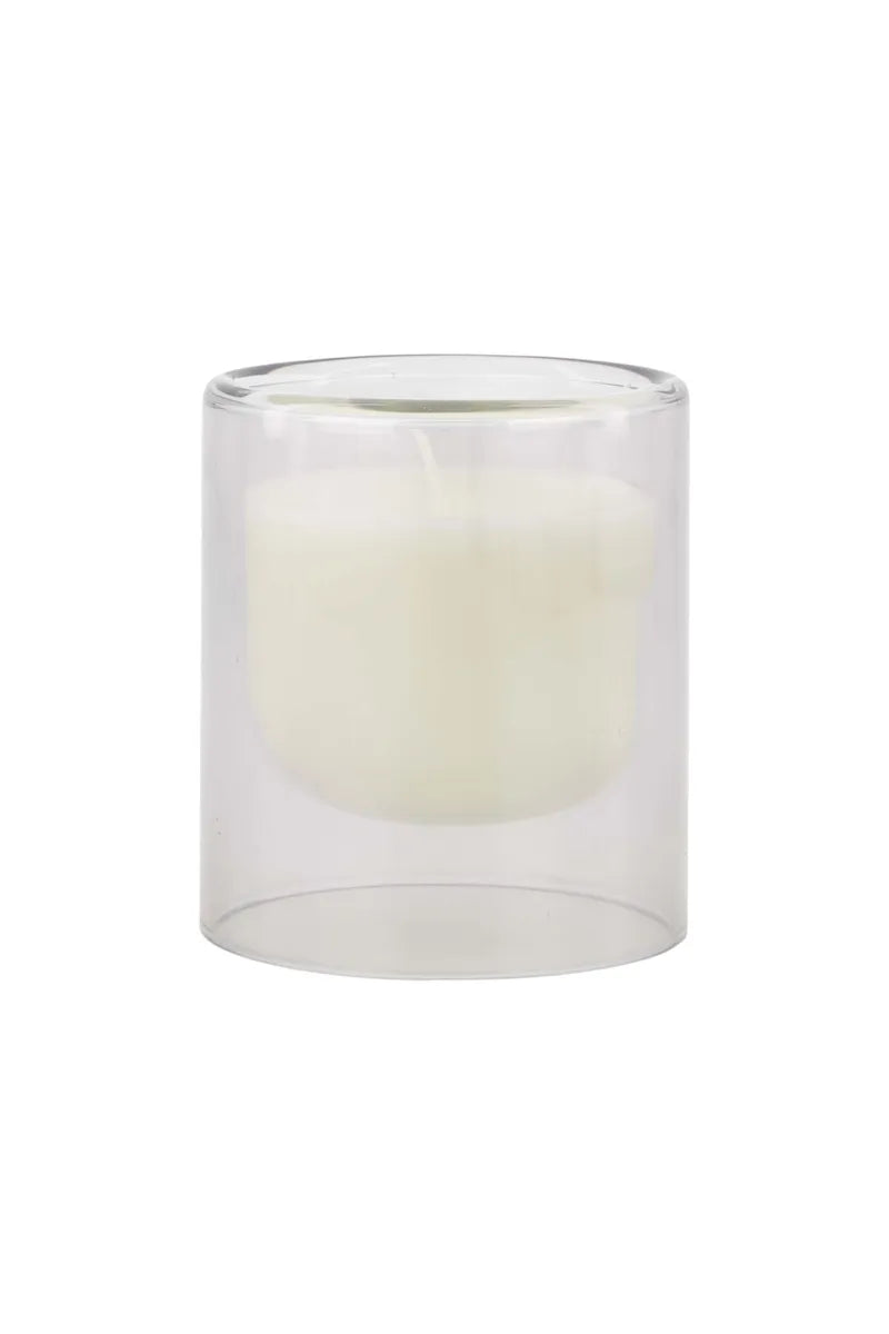 ZUSSS  Geurkaars in beige glas Geniet zoveel je kan - Oosterlinck