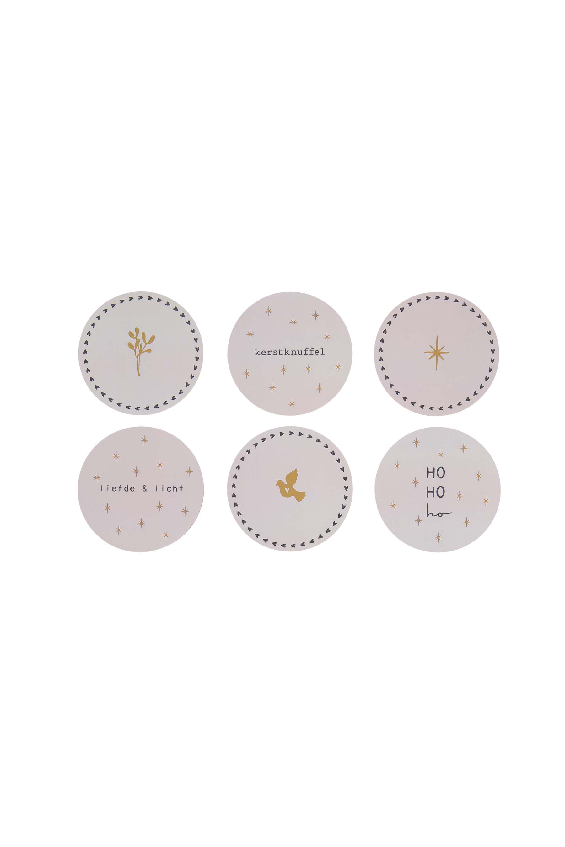 Zusss  Doosje onderzetters liefde & licht / set van 6 coasters - Oosterlinck