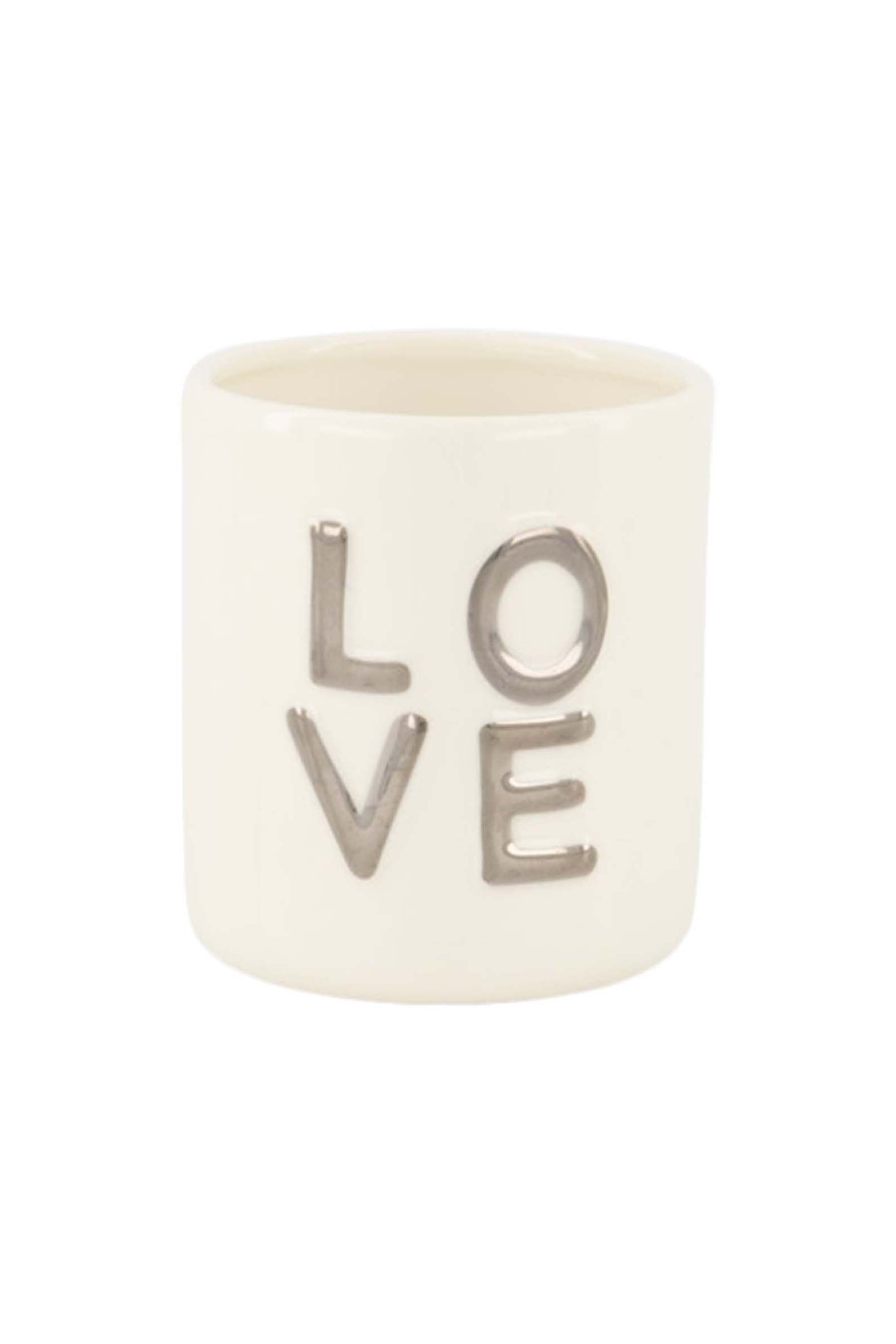 ZUSSS  Keramische geurkaars Love zilverkleurig - Oosterlinck Home