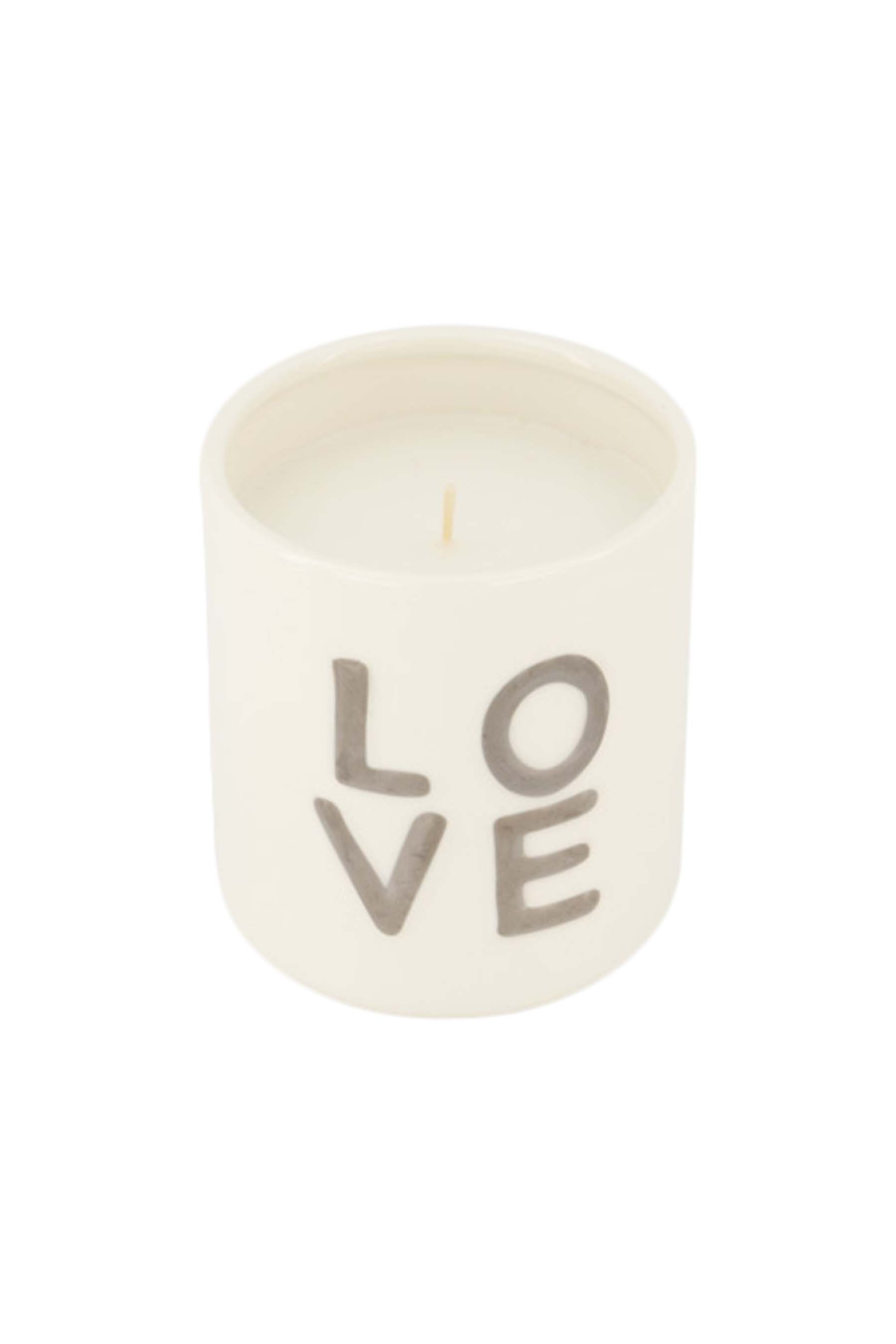 ZUSSS  Keramische geurkaars Love zilverkleurig - Oosterlinck Home