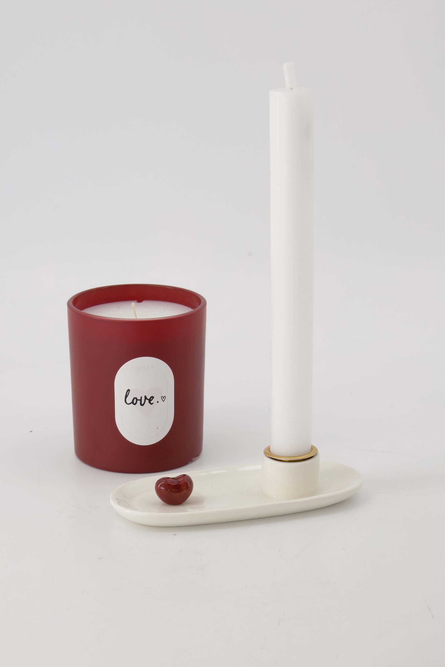 Zusss  Keramische kandelaar hartje - Oosterlinck Home