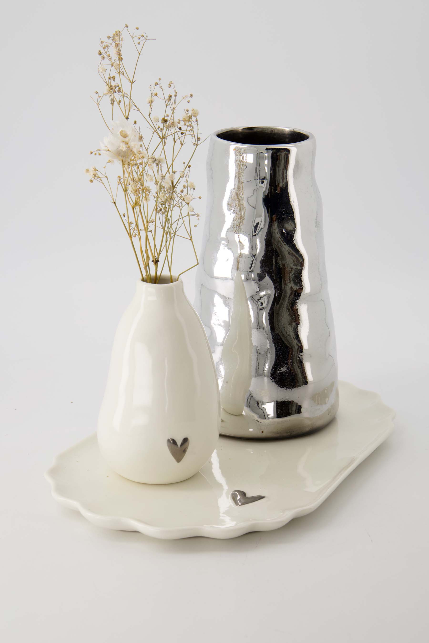 ZUSSS Stylingbord zilverkleurig hartje - Oosterlinck Home