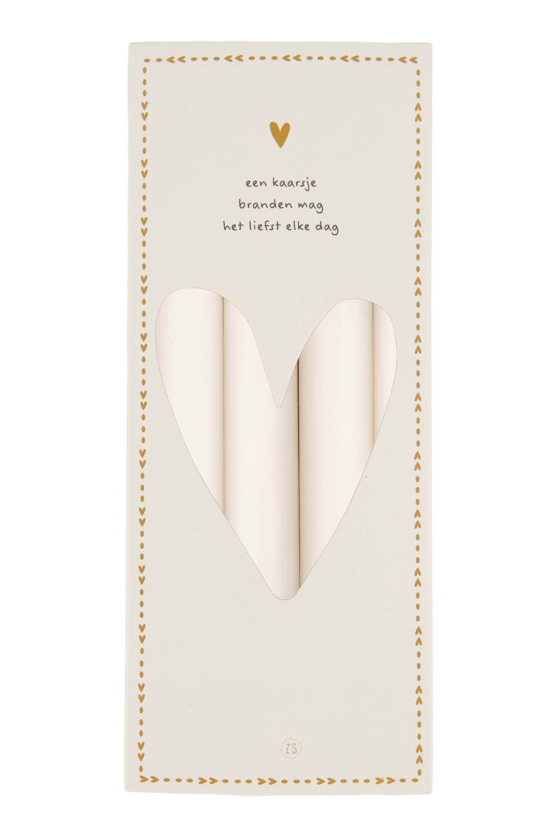 ZUSSS  Tafelkaarsen set van 4  roze rood of off white - Oosterlinck
