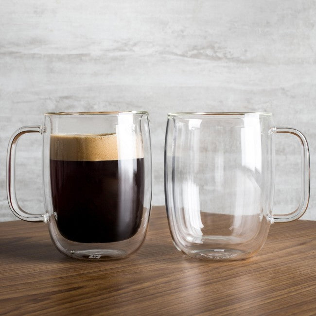 Zwilling Sorrento Plus dubbelwandig glas met greep koffie - set van 2 - Oosterlinck