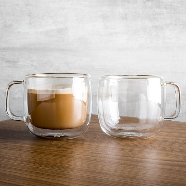 Zwilling Sorrento Plus dubbelwandig glas met greep cappuccino - set van 2 - Oosterlinck