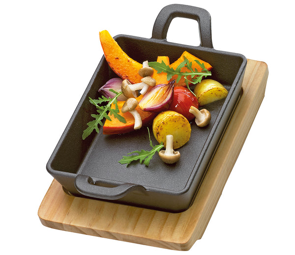Kûchenprofi BBQ-grill-/serveerpan met houten plank - Oosterlinck