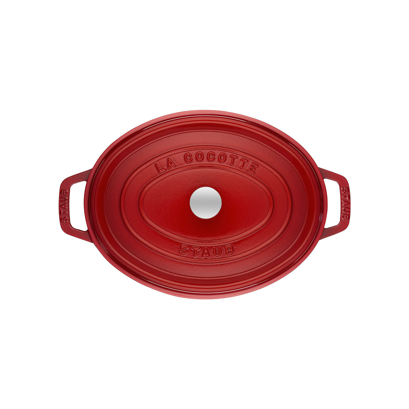 STAUB LA COCOTTE GIETIJZEREN BRAADPAN OVAAL, KERSENROOD - TWEE FORMATEN - Oosterlinck