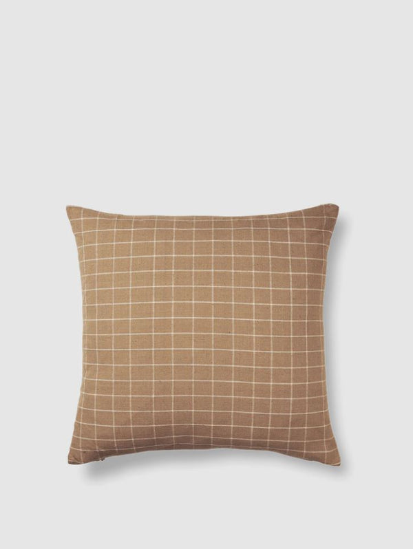 Ferm Living Brown Cotton Cushion Check