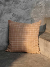 Ferm Living Brown Cotton Cushion Check - Oosterlinck