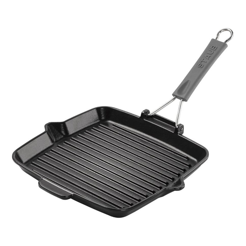 STAUB GRILL PANS GRILLPAN MET SCHENKTUIT 24 X 24 CM, ZWART - Oosterlinck