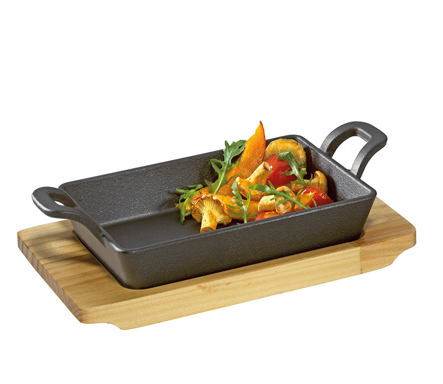 Kûchenprofi BBQ-grill-/serveerpan met houten plank - Oosterlinck