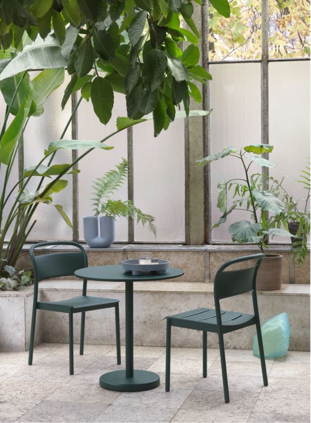 Muuto Linear Steel Café Table Rond - Small - verschillende kleuren - Oosterlinck