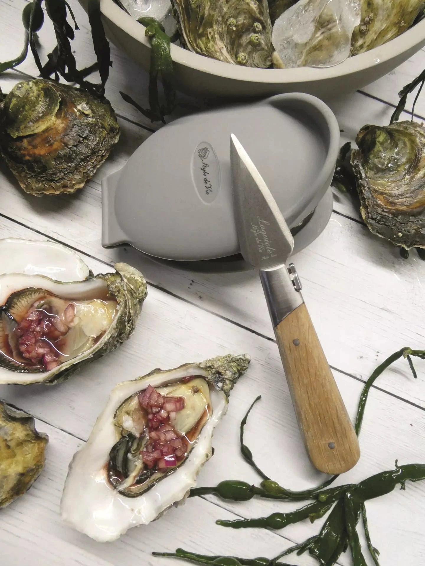 Laguiole Luxury Line Oester geschenkset Eikenhout - Oosterlinck