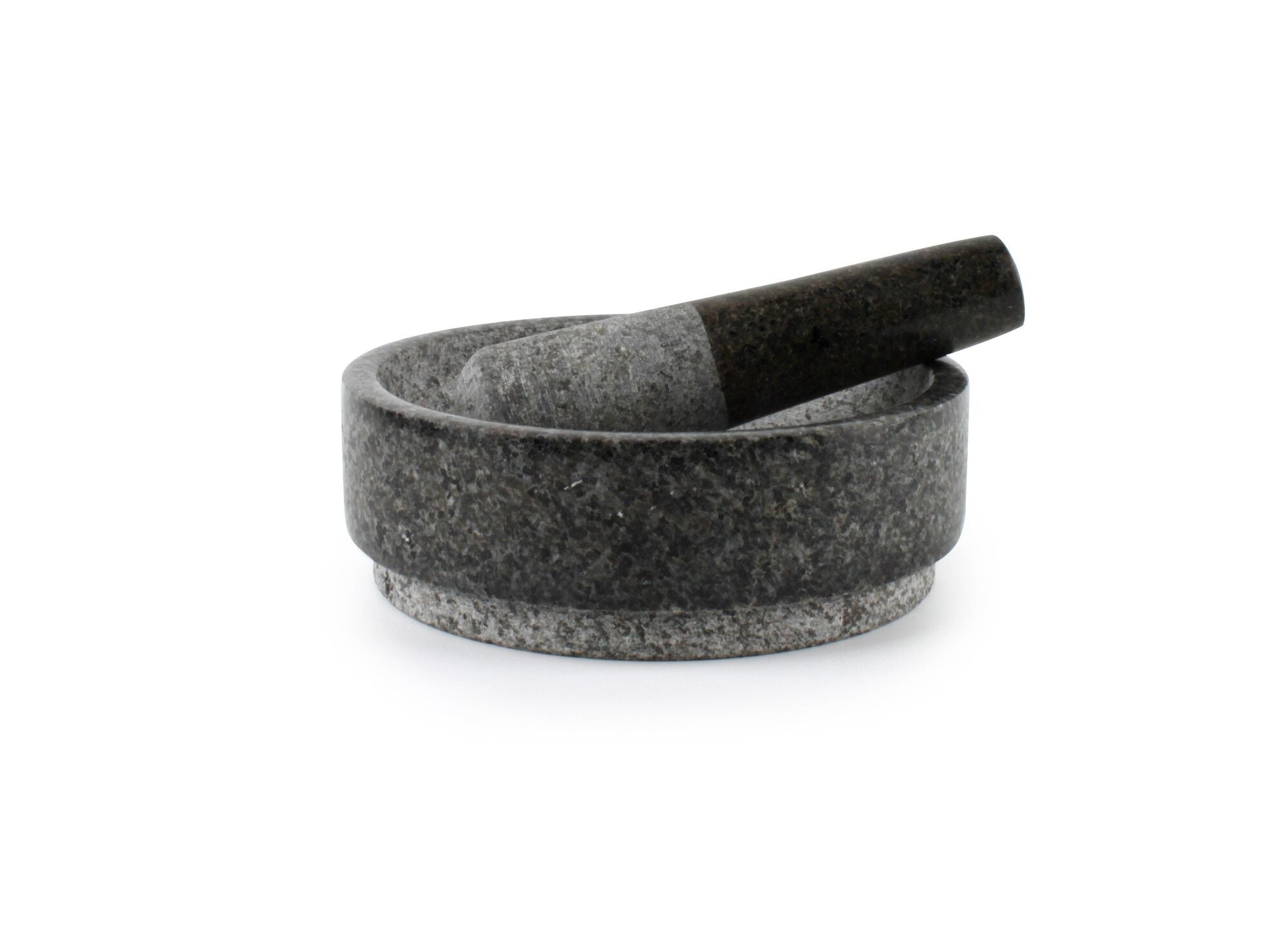Salt & Pepper Grind Vijzel 18xH6cm en stamper grijs graniet - Oosterlinck