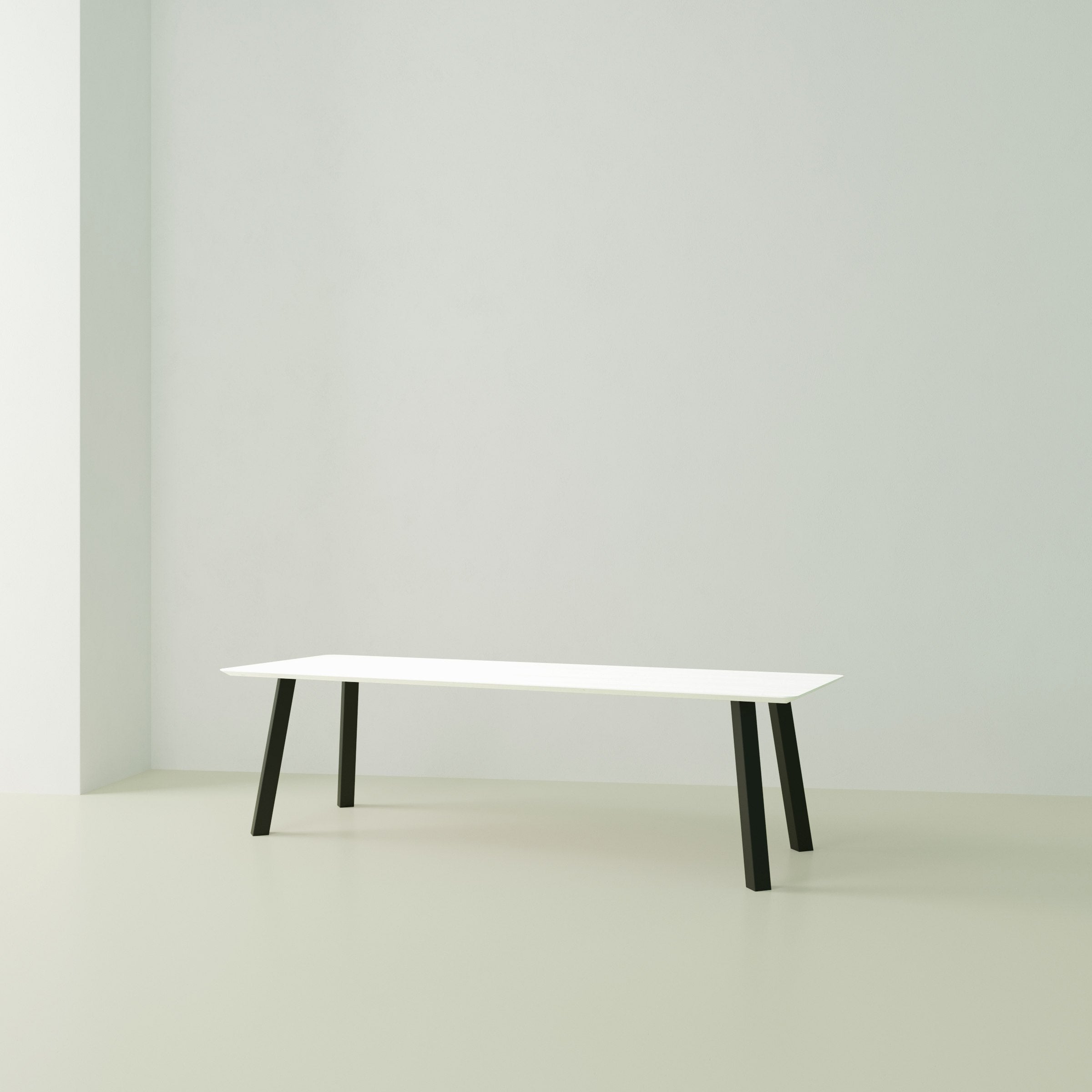 Studio Henk Co tafel HPL verjongd - zwart onderstel - alle formaten - Oosterlinck