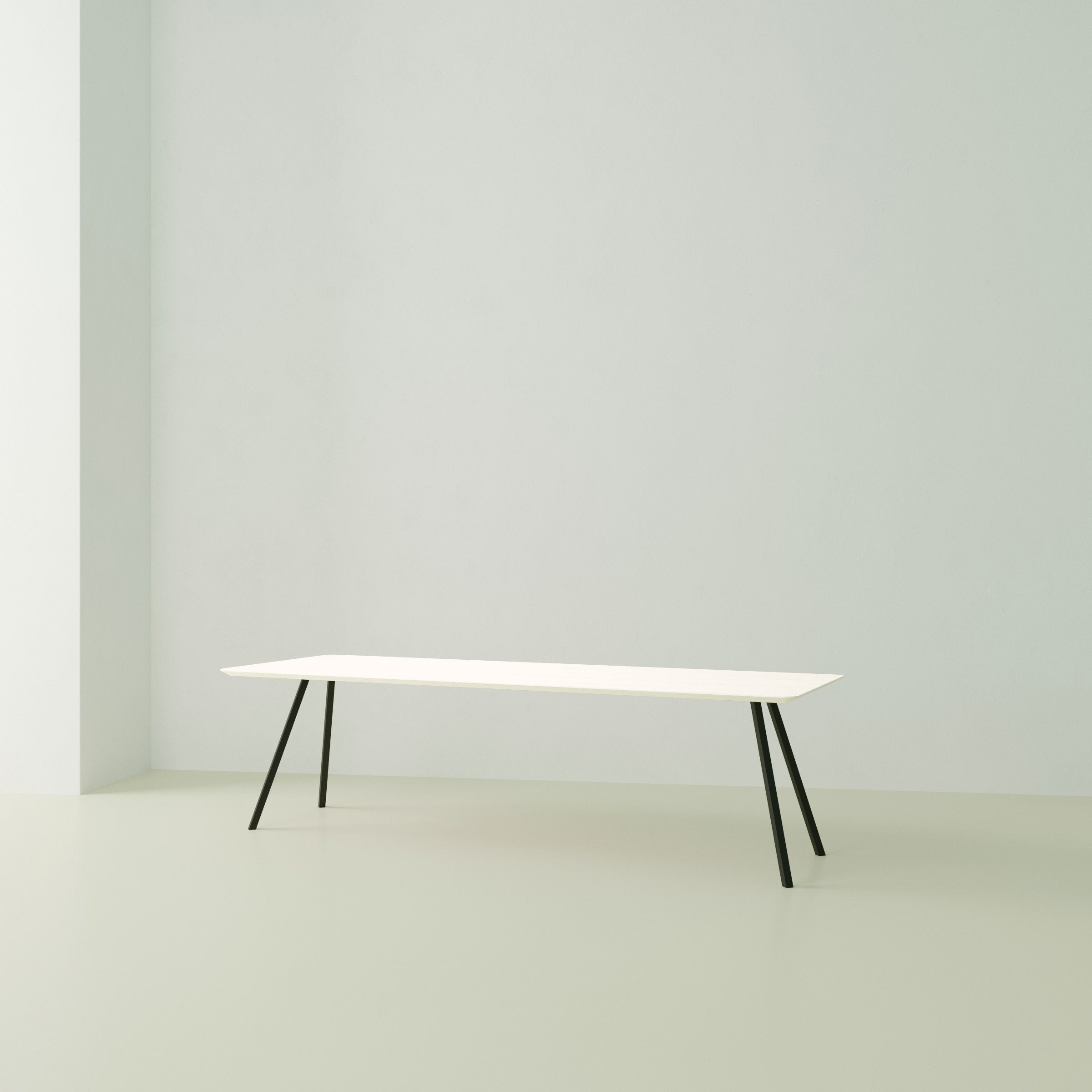 Studio Henk Slim co tafel HPL verjongd - zwart onderstel - alle formaten - Oosterlinck
