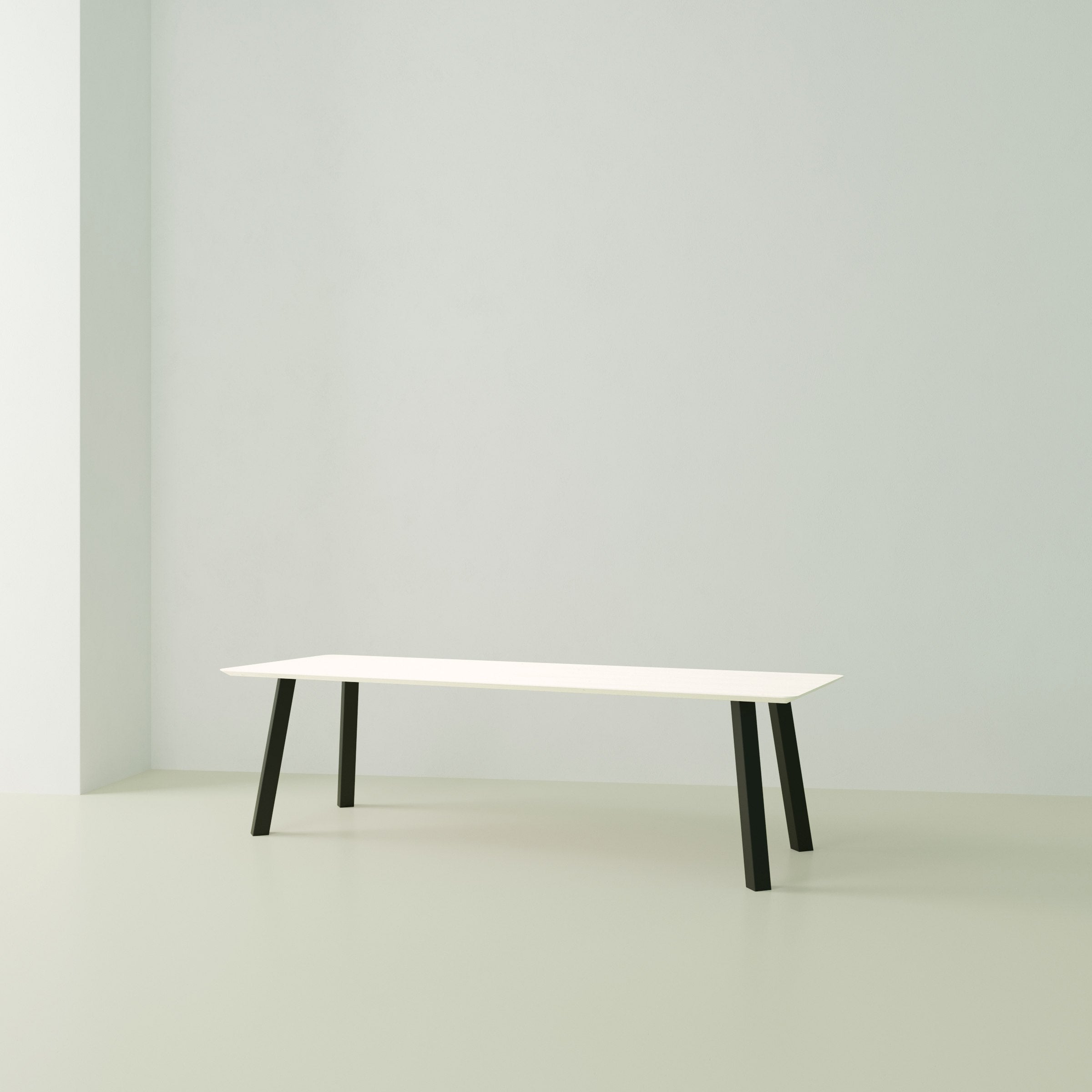 Studio Henk Co tafel HPL verjongd - zwart onderstel - alle formaten - Oosterlinck
