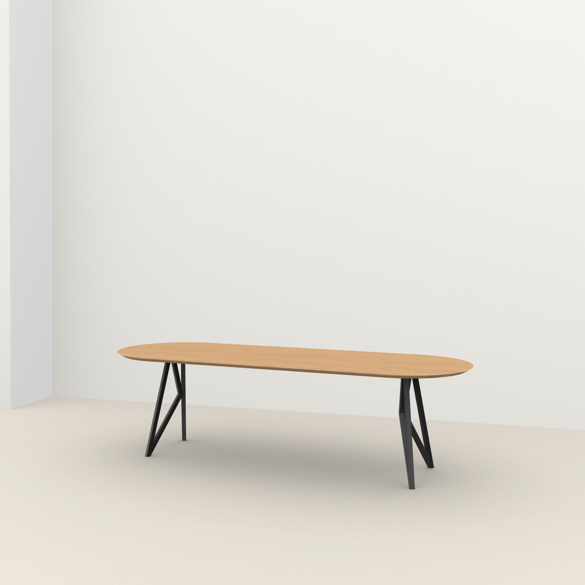 Studio Henk Butterfly tafel Plat Ovaal verjongd - zwart onderstel - alle formaten - Oosterlinck