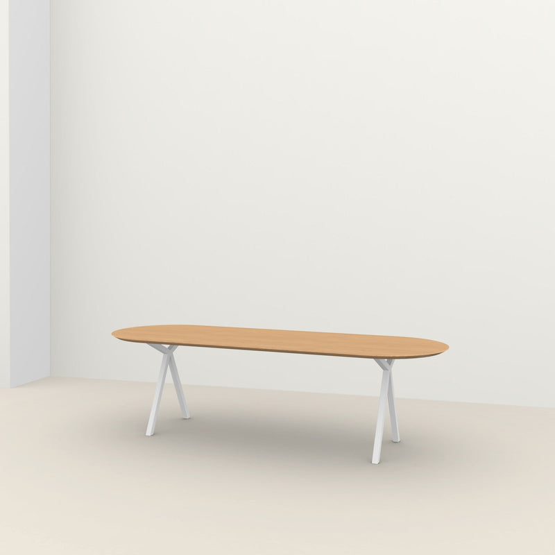 Studio Henk Slim-X tafel Plat Ovaal verjongd - wit onderstel - alle formaten - Oosterlinck