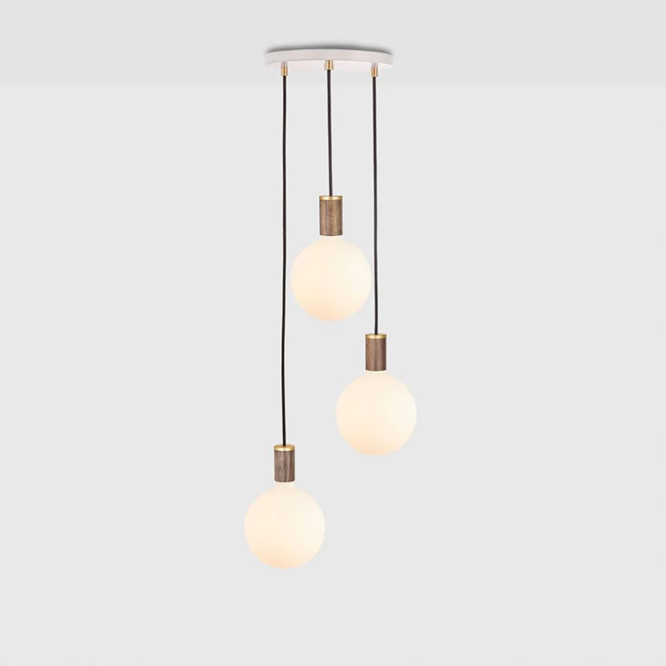 TALA Triple Walnut Pendant + white canopy -40% korting - Oosterlinck