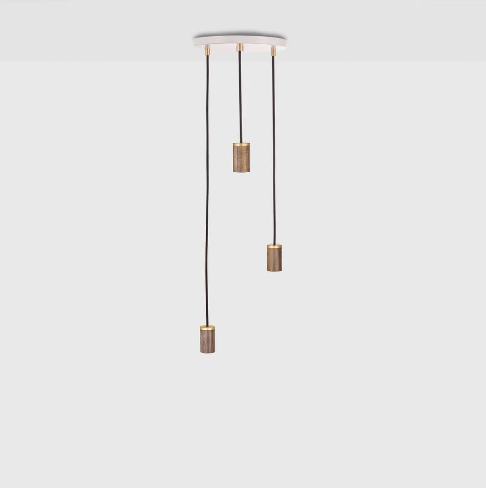 TALA Triple Walnut Pendant + white canopy -40% korting - Oosterlinck