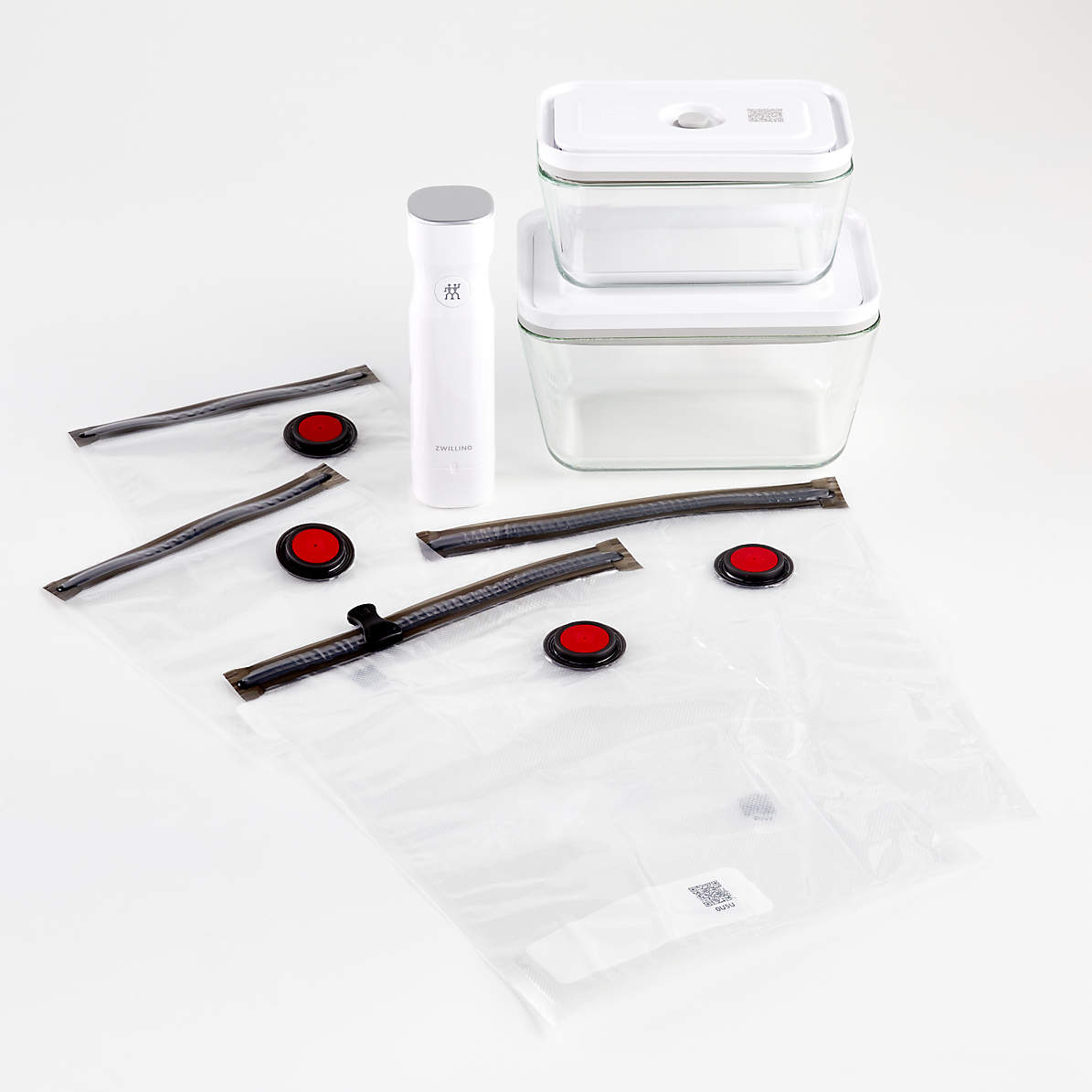 ZWILLING FRESH & SAVE VACUÜM STARTSET, GLAS / M/L, 7-DELIG, WIT - Oosterlinck